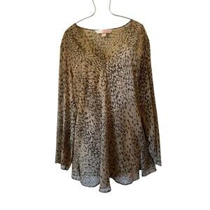 Victoria’s Secret Sheer Printed Blouse - Light Weight Layering ; Wide Sleeve - L